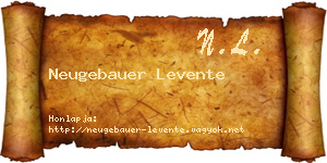 Neugebauer Levente névjegykártya